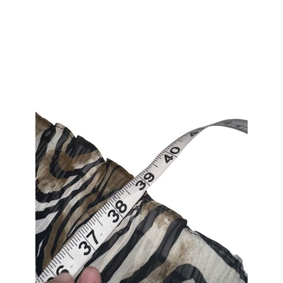 MUSE for Boston Proper One Shoulder Accordion Pleated Animal Dress Sz 14 - Picture 7 of 7